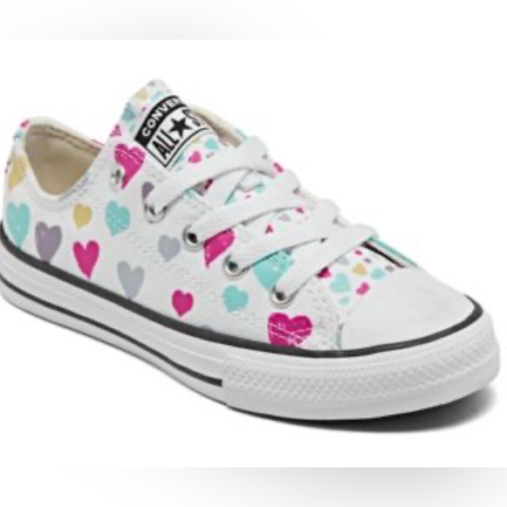 Converse Kids' Sneakers with Heart Design - White, Pink, and Blue. New!